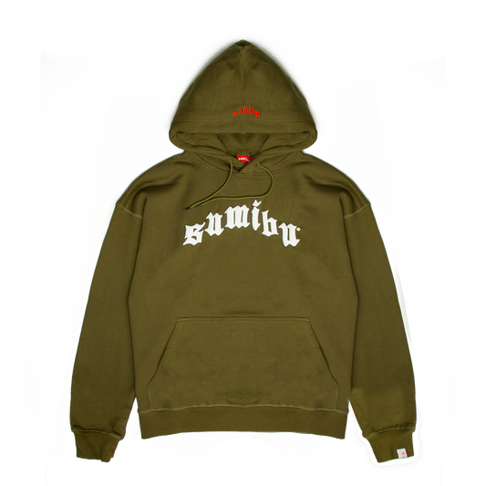 Ol' Sumibu Puff Hoodie | Army Green - Ivory