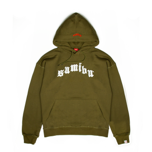 Ol' Sumibu Puff Hoodie | Army Green - Ivory