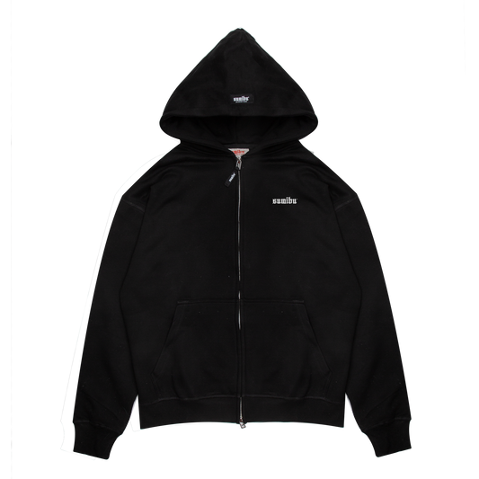 Tiny Ol' Sumibu Zip-Hoodie | Black - White